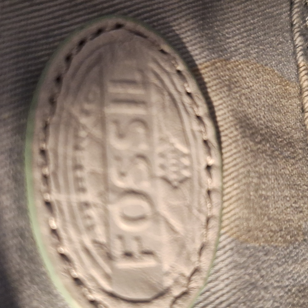 Fossil Gray Leather Tote Bag - Picture 7 of 8